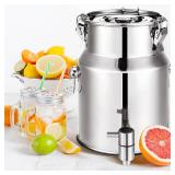 Tioncy Stainless Steel Water Dispenser 1.3 gallon Countertop Drink Dispenser with Spigot and Airtight Lid for Up To 5 Gallon Bottle Metal Drink Dispenser for Home Office Indoor Outdoor Supplies