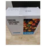 HOMETALL Freezer Storage Containers, [12 Pack-16 Oz] Airtight Plastic Food Storage Containers with Twist Top Lids, Soup, Meal Prep Containers | BPA Free | Stackable | Leakproof