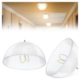 Dunkive 2 Pack Clip On Lamp Shade, Light Cover for A Type Bulb, 8\" DIA x 4 1/4\" Height Lamp Cover for Deco Exposed Bare Bulb Fixture, Acrylic Dome Clip on Standard Shades for Home Bathroom Office