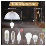 Dunkive 2 Pack Clip On Lamp Shade, Light Cover for A Type Bulb, 8\" DIA x 4 1/4\" Height Lamp Cover for Deco Exposed Bare Bulb Fixture, Acrylic Dome Clip on Standard Shades for Home Bathroom Office