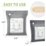 CLEVAST Bamboo Charcoal Air Purifying Bags (Large, 3Ã200g), Removes Odors and Moisture, Nature Fresh Air Purifier Bags, Odor Eliminator for Home, Car, Pets, Bathroom, Basement
