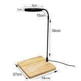 YtotY LED Aquarium Light 360 Degree Full Spectrum LED Light with Bamboo Board 10W Nano Fish Tank Light USB Powered Flat Nano Aquarium Light (L)