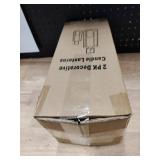 Solar Lantern Decorative Outdoor Set of 2 (18ââ & 15ââ) Modern Black Metal Lanterns with Solar Candles, Decorative Candle Lanterns for Outdoor Porch, Patio, Garden, Yard Decor