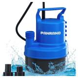 PANRANO 1/2 HP Submersible Water Pump 2900 GPH Portable Small Sump Pump For Pool Cover, Basements, Puddles, Gardens Ponds With 16.4 Ft Power Cord and Hose Adapters, Sky Blue