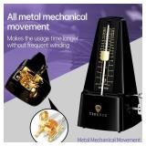 TERENCE Mechanical Metronome for Piano Guitar Violin Bass Drum and Other Musical Instruments Loud Sound and High Precision Track Beat and Tempo, Portable Metronome Gift Teaching for Beginners (Black)