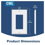 CML Matte White Decorator Wall Plates, 50 Pack Electrical Outlet Receptacle Covers, 1-Gang Switch Plates, Standard Size 2.76â x 4.5â, Impact Resistant, UL Listed, Contractor Pack