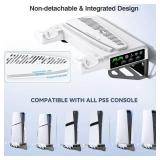 PS5/Slim/Pro Wall Mount Kit with Cooling Fan & Charging Station, PS5 Shelf Floating Mount for All PlayStation 5/Slim/Pro Disc & Digital Console, PS 5 Wall Bracket Behind TV, PS Five Pro Accessories