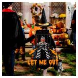 XIMISHOP Animated Halloween Decoration, Animated Skull Ghost Hanging Decoration Prop with Spooky Sound Sound & Touch Activated Sensor Prisoner Haunted House Decor for Home Indoor Outdoor Decoration