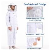 Professional Bee Suits for Men Women Sting Proof with Round Veil, Sting-Proof Full Body Protection Beekeeping Suit with Glove, Safety Ventilated Bee Keeper Suit(Beekeeper Gear)