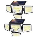 LYWALT Solar Outdoor Lights - 3000LM 188 LED Motion Sensor Outdoor Lights, 4 Heads Security Light,IP65 Waterproof, Easy Install,270Â°Wide Angle Flood Wall Light with 3 Modes for Backyard Yard (2 Pac