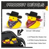 Set of 24 Cowboy Rubber Duck with Hat and Scarf, Mini Rubber Duckies Bath Party Toys Bathtub Toys Shower Birthday Swimming Party Favor, 2 Styles (Black)