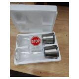 Home EC Premium Stainless Steel Sea Salt and Pepper Grinder Set of 2 - Adjustable Ceramic - Tall Glass Salt and Pepper Shakers - Kitchen Spice Mill W/Funnel & EBook