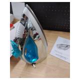 Sunbeam Turbo Steam Iron 1400W Quick Heat Stainless Steel Soleplate Shot of Steam Horizontal and Vertical 3 Way Auto Off 240ml Water Tank White Teal