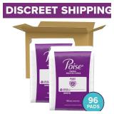 Poise Incontinence & Postpartum Pads for Bladder Leaks, 5 Drop Maximum Absorbency, Regular Length, 96 Count, Packaging May Vary