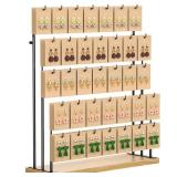 ORLESS Jewelry Display for Vendors, Earring Display Stand for Selling, Necklace Display Holder for Selling, Earring Cards Organizer for Bracelets, Rings, Jewelry Towers, Original Wood (35 Hooks)