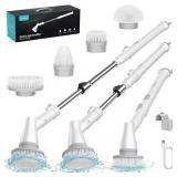 Ultrean Electric Spin Scrubber - 2 Speed Cordless Cleaning Brush with 4 Heads & Extension Handle