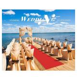 EZLucky Red Carpet Runner for Party, 2.6X30 ft, 130 GSM Felt Non-Woven Fabric, Hollywood Red Carpet for Event, Aisle Runner for Wedding Ceremony, Movie Theme Party Deco, Red Runway Rug for Prom