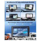 Apple Carplay Screen for Car, 7\" HD Portable Car Stereo Touch Screen with Wireless Android Auto, Backup Camera with LED/Mirror Link/Voice Control/Bluetooth/GPS/AUX/FM Satellite Radio for All Vehicles