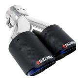 FAIZJUNBEN Carbon Fiber Exhaust TipDual exhaust tips with 2.5-inch inlet and 3.5-inch outletBrushed textured carbon fiber exhaust tip