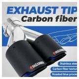FAIZJUNBEN Carbon Fiber Exhaust TipDual exhaust tips with 2.5-inch inlet and 3.5-inch outletBrushed textured carbon fiber exhaust tip