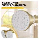 ZYRW Gold Shower Curtain Rod 36-98 Inches (3-8.2ft) Non Rust Adjustable Shower Rod Spring Tension Non Slip No Drilling Stainless Steel Shower Rods for Bathroom Window