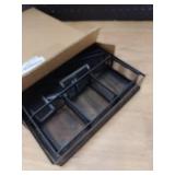 Marbrasse 2 Pack Desk Drawer Organizer, Mesh Drawer Organizer Tray with 8 Adjustable Compartments, Desk Organizers and Accessories, 5 Dividers Drawer for Office Supplies, Makeup & Vanity (Black)