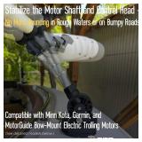 Trolling Motor Stabilizer Support Mount for Minn Kota Terrova/Ulterra/PowerDrive/Riptide, Garmin Force Kraken, MotorGuide Xi5/Xi3/Tour Pro - Shock Absorber, Reduce Bounce - Adjustable Aluminum Rod