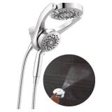 Delta 5-Setting HydroRain 2-in-1 Dual Shower Head with ProClean Spray, Chrome High Pressure Shower Head with Handheld Spray, 1.75 GPM Flow Rate, Chrome 75419