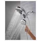 Delta 5-Setting HydroRain 2-in-1 Dual Shower Head with ProClean Spray, Chrome High Pressure Shower Head with Handheld Spray, 1.75 GPM Flow Rate, Chrome 75419