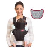 Infantino Swift Classic Carrier with Pocket, 2-Ways to Carry Carrier with Wonder Bib & Essentials Storage Front Pocket for Babies 8-25lb, Adjustable Strap, Black