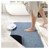 Bosap Bath Mat,Ultra Thin Bathroom Rugs,Rubber Bath Mats for Bathroom,No Slip Bath Rugs,Quick Dry,Machine Washable,Low Pile,Absorbent,Shower Outside,Sink,Home Decor Accessories.Blue,1