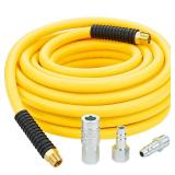 1/2 Inch x 50ft. Hybrid Air Hose with 1/2 in. MNPT Ends and Bend Restrictors, 3PCS 1/2â Air Coupler and Plug Kit, Air Compressor Hose Fittings and Accessories