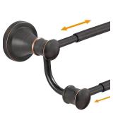 Hoimpro Adjustable Retractable 15-27 Inches Stainless Steel Bathroom Towel Bar, Bathroom Accessories Bath Hotel Double Towel Bar Rod Hanger Wall Mounted Towel Holder Towel Rack, Oil Rubbed Bronze