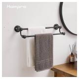 Hoimpro Adjustable Retractable 15-27 Inches Stainless Steel Bathroom Towel Bar, Bathroom Accessories Bath Hotel Double Towel Bar Rod Hanger Wall Mounted Towel Holder Towel Rack, Oil Rubbed Bronze
