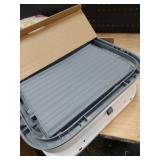 Upgraded Fully Enclosed Cat Litter Box with Lid, Covered Cat Box Enclosure, Anti-Splashing Easy to Clean Kitty Litter Boxes with Drawer, 3 Modes can Use from Kitten to Adult(White&Grey)