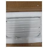 Bruntmor White Rectangular Platter Plates Set of 8 - Ceramic Serving Dishes - 8