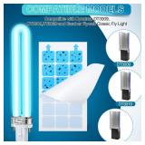 Qualirey 2 Pack 9W UV Replacement Bulb and 12 Pcs Replacement Sticky Cards Kit, Compatible with DynaTrap DT3009, DT3019, and DT3039/Gardner/Flyweb Classic/Fly Light
