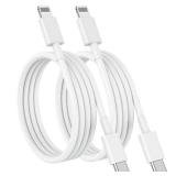 USB C to Lightning Cable (2pack 6ft), Apple MFi Certified iPhone Fast Charger 2m, Power Delivery Original Type C Charging Cord for Apple iPhone 13/12/11 Pro/11/XS MAX/XR/8/7/6s Plus,iPad (White)