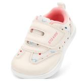 STQ KIDS Toddler Wide Toe Box Shoes Girls Barefoot Shoe Girl Sneakers Little Kids Walking Running Tennis Athletic Shoes Non-Slip Zero Drop Breathable School Sneaker Beige Infant Size 4