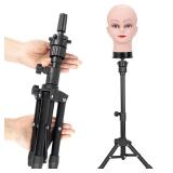 ZQIAN BEAUTY 25 Inch Wig Stand Tripod, Adjustable Mannequin Head Stand, Wig Head Stand for Training Heads And Canvas Block Head (Mannequin Head Not Included)