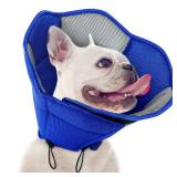 SUNFURA Dog Cone - Soft Cone for Dogs to Stop Licking, Pet E-Collar Alternative After Surgery, Adjustable Pet Recovery Collar for Wound Healing, Blue Small