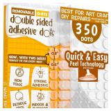 Double Sided Tape Adhesive Dots Stickers 280, 350, 450, 550 or 700 Pack Removable Putty No Trace Clear Sticky Tac Blue Sticky Tack Balloon Tassels Picture Hanging Strips (350 Sticky Dots)