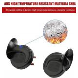 2PCS 300DB Super Loud Train Horns, 12V Waterproof Air Horns Replacement Kit, Car Air Electric Snail Double Horn, Automotive Accessories Universal for Car, Motorcycle, Truck, Bike, Boat (Red)