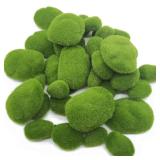 TIHOOD 40PCS Artificial Moss Rocks (4 Sizes), Green Moss Decor for Floral Arrangements, Fairy Gardens and Crafting