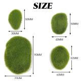 TIHOOD 40PCS Artificial Moss Rocks (4 Sizes), Green Moss Decor for Floral Arrangements, Fairy Gardens and Crafting