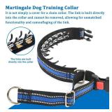Mayerzon Martingale Collar for Dogs, No Pull Dog Collar with Reflective Strip for Small Medium Large Dogs, Anti Pulling Dog Collar with Buckle for Walking Training, Safe for Night Walk(Blue, L)