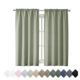 Chyhomenyc Bennet Light Green Curtains 63 Inch Length 2 Panels, Faux Linen Textured Semi Sheer Light Filtering Soft Airy Rod Pocket Window Treatment Drapes for Living Room Bedroom, Each 40\" Wx63 L
