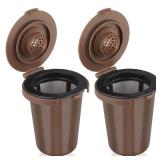 FOTRIC Newly upgraded Reusable Filter Cup for Cuisinart, Compatible with Cuisinart #SS-RFC HomeBarista Reusable Filter Cup, Brown (2 Pack)