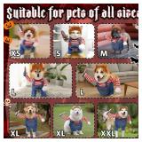 T2Y Dog Halloween Costume Pet Deadly Doll Chucky Dogs Costume with Knife & Wig, Dog Costumes for Small Dogs Funny Party Cosplay Halloween for Yorkie, Chihuahua, CatãSã