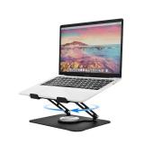 LEEPONE Laptop Stand for Desk, Adjustable Computer Stand with 360Â° Rotating Base, Laptop Riser Compatible with MacBook Air/Pro, Dell, HP, Lenovo and All 10-17